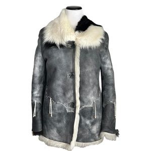 Women's Gray Shearling Coat